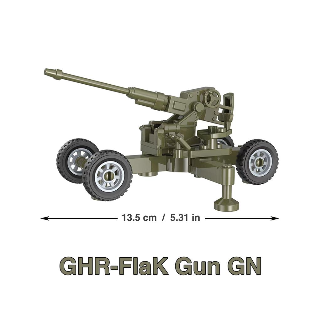 WW2 88mm Flak Gun Cannon Rocket Artillery Military Army War Weapons Soldier MOC Playmobil Scale Model Building Block Children Kid Toy
