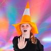 Stage Hat Conical Hat Foldable Design Party Hip Hop Hat Funny Traffic Cone Hat  Carnival