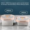 Multipurpose Stainless Steel Food Preserver Lunch Box with Transparent Lid Household Crisper Practical Meal Container
