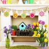 10pcs Wooden Flower Ornaments Unfinished Wooden Slices with Hole Wooden Blank Christmas Hanging Ornaments for DIY Crafts