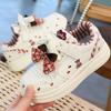 Girls' Bow Skate Shoes - Cute, Casual Soft Sole White Shoes for Spring/Autumn 2026