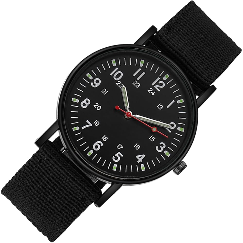 Canvas Sports Watch Unisex Military Analog Watch Tactical Slip-through Strap Waterproof Outdoor Sports Timepiece