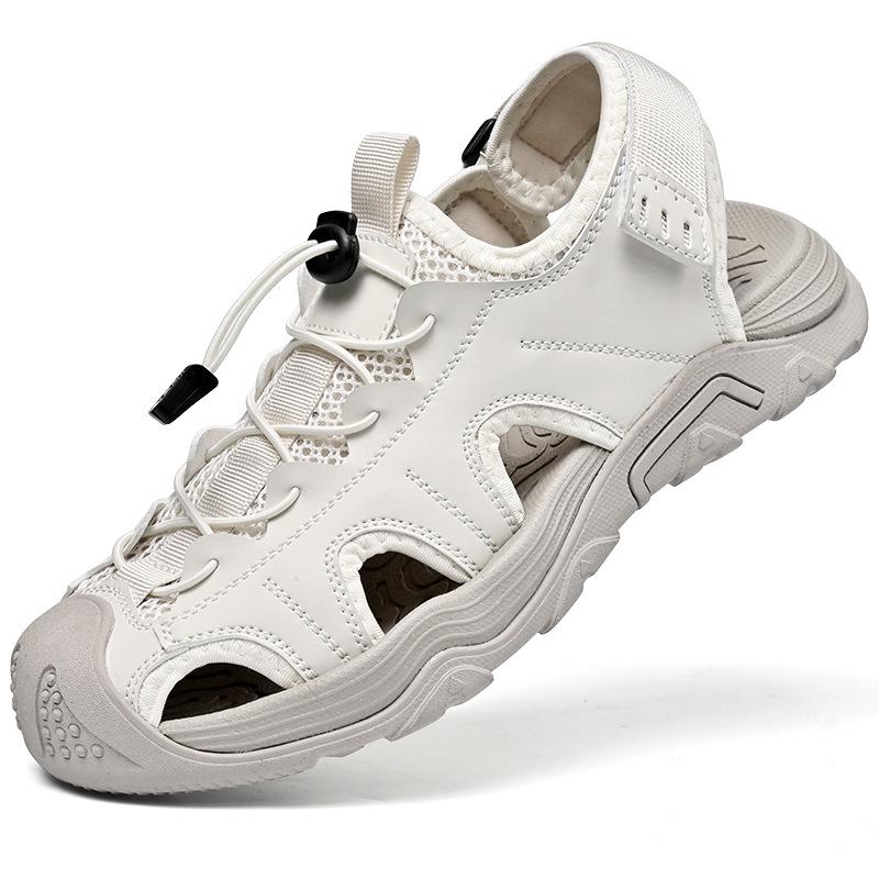 2025 Men s Cross-Border Plus Size Soft Sole Beach Sandals with Hollow Design 39