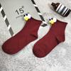 3d three-dimensional big eyes cute cartoon candy color women's cotton tube socks