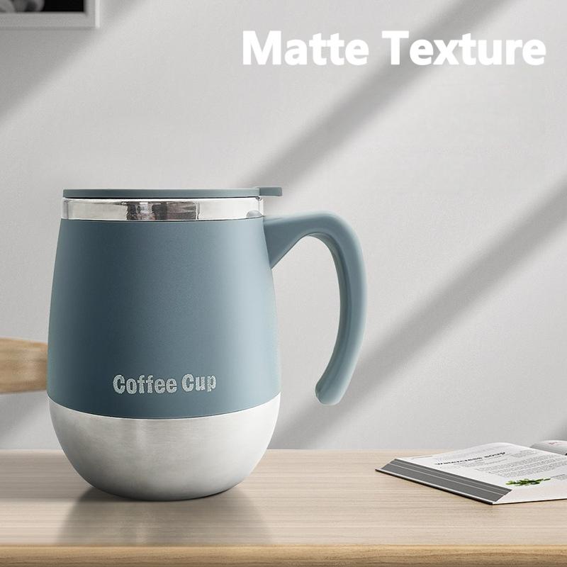 500ml Insulated Stainless Steel Coffee Mug with Lid, Double-Wall Vacuum Thermal Cup for Hot and Cold Drinks, for Home, Outdoor