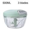 500/900ML Manual Meat Mincer Garlic Chopper Rotate Garlic Press Crusher Vegetable Onion Cutter Kitchen Cooking Accessories Chopping Garlic Masher