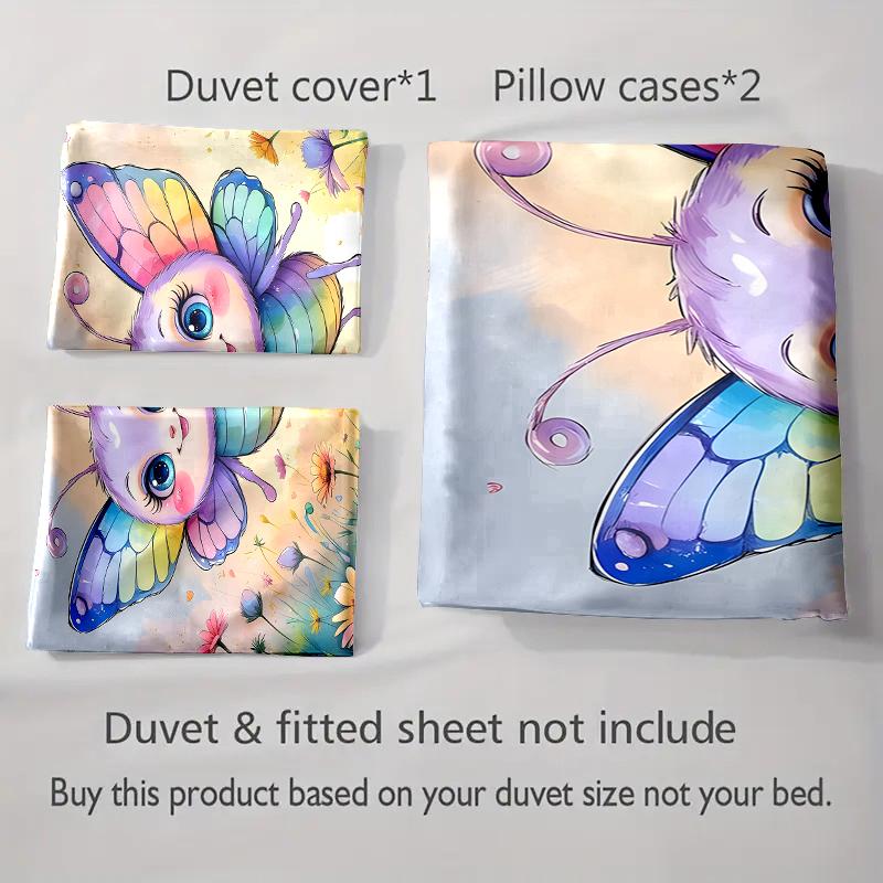 Colorful butterfly design. Bedding Duvet cover sets Duvet covers Pillowcases gifts (1 * Duvet Cover 2 * Pillowcases, without duvet insert)
