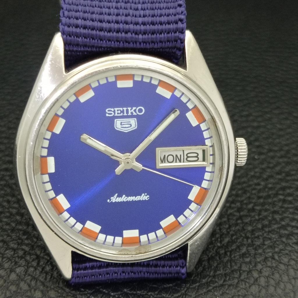 AUTOMATIC VINTAGE SEIKO 5 JAPAN 6309A MENS BLUE COLOR DIAL WATCH A701316-5 R206a-a701316