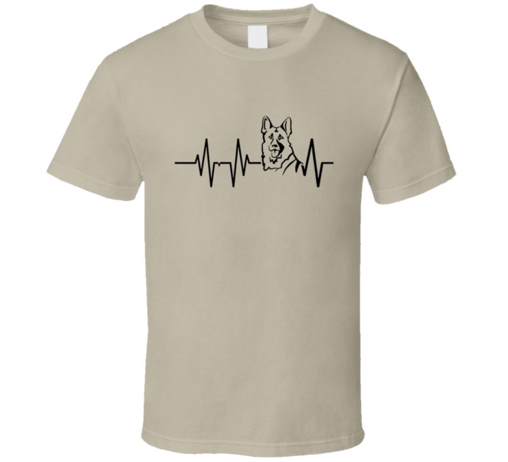 German Shepherd Heartbeat T-Shirt Loving Dog Owner Canine TShirt Gift Dog Tee XL