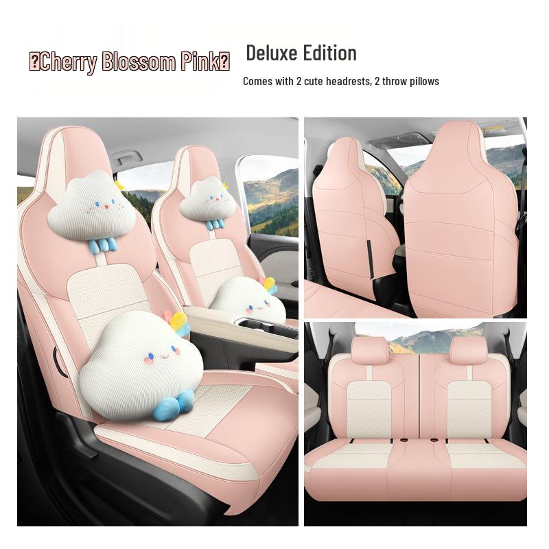 Wuling Bingo PLUS Leather Perforated Seat Cushion - All-Season Universal Cartoon Design