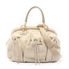 Used 2WAY Handbag Leather Beige Used Women
