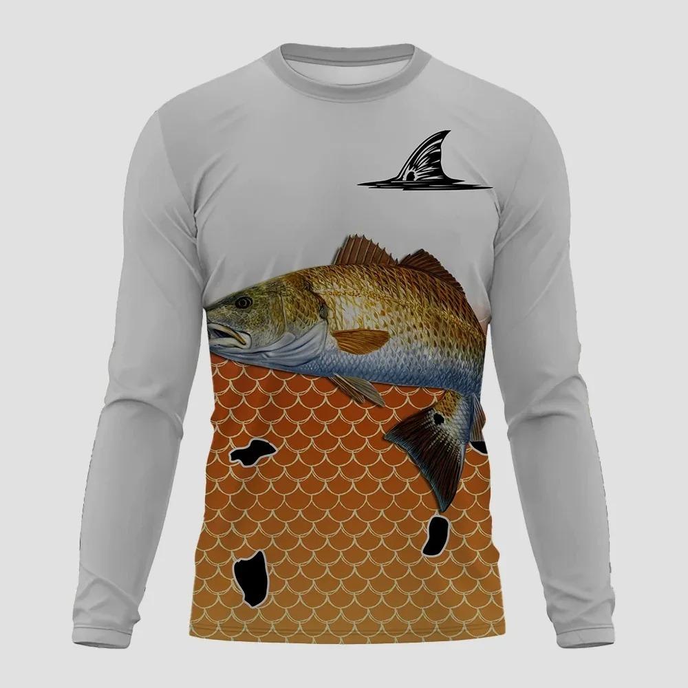 Mens Fishing Shirt Long Sleeve T Shirt Camping Outdoor Men T Shirt Summer Professional Fishing Graphic T Shirts For Men Clothing