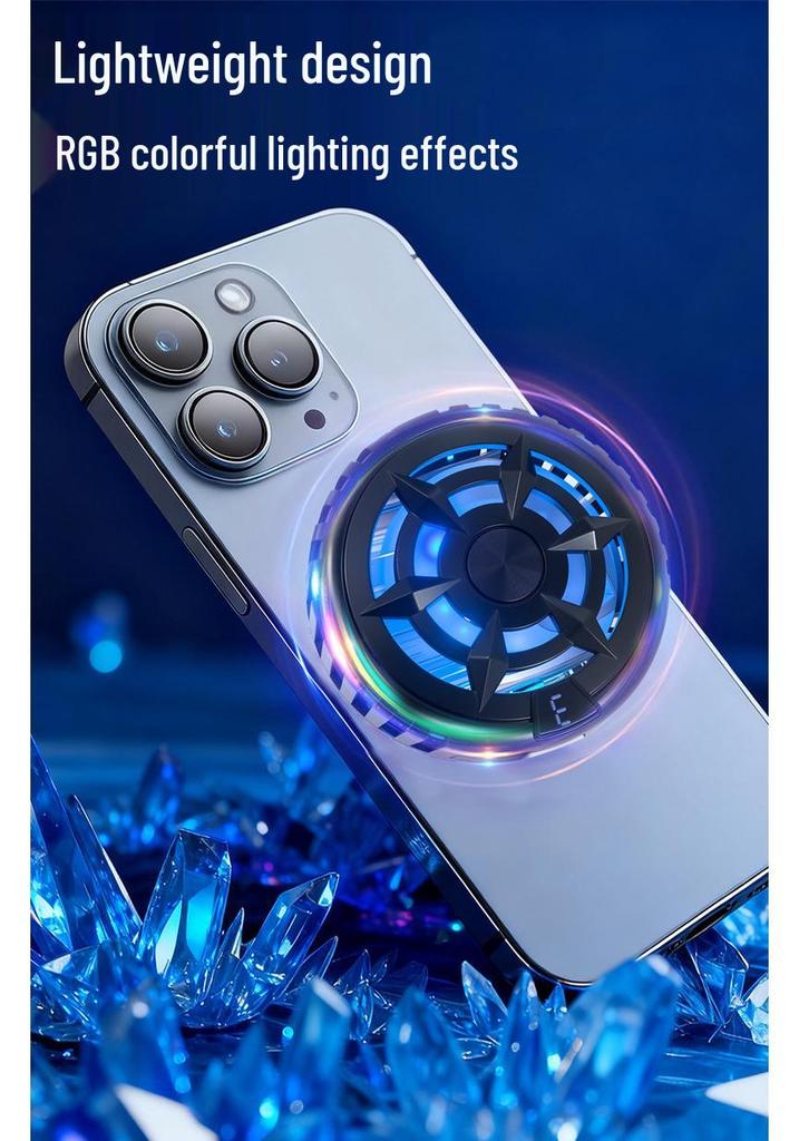 2026 Magnetic RGB Phone Cooler with Large Area Cooling