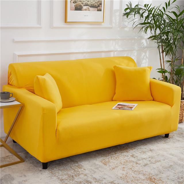 Elastic Solid Color Sofa Covers For Living Room Spandex All -Inclusive Couch Cover Sectional Sofa Cover Stretch Furniture Shield
