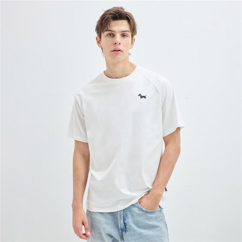 GIORDANO Herren Kühlendes Raglan-T-Shirt mit gesticktem Welpen