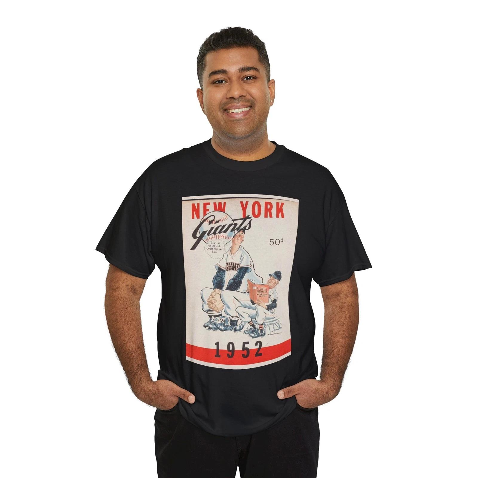 New York Giants 1952 Program Cover T-Shirt Art Vintage Sports Baseball Gift 2XL