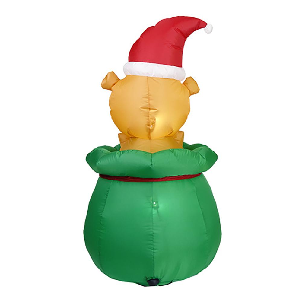 Modelo de Oso Inflable Navideño con Luces LED Lindo Oso Inflable Iluminado de Inflado Rápido