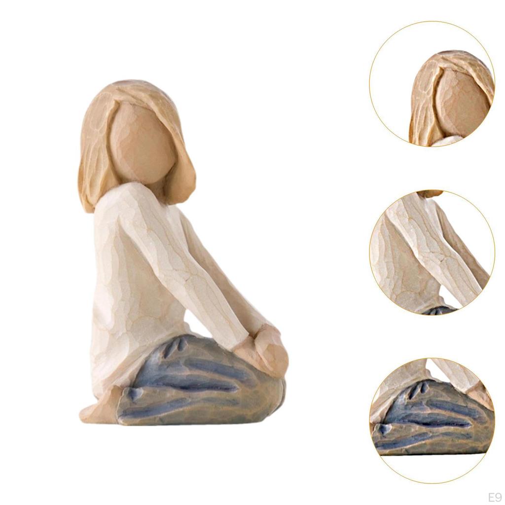 Family Themed Figurine Gifts Hand Painted Figure for Christmas Shelf Cabinet A