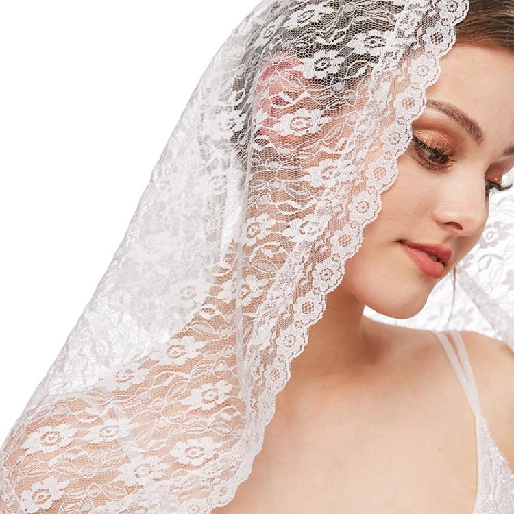 Lace Mantilla Veil Soft & Comfortable Floral Design for Head Covering for Women