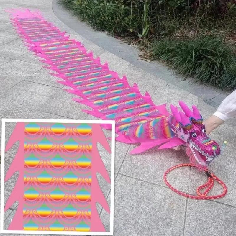 New Year Christams Outdoor Performance 4 Meters Chinese Silk Dragon Dance Products Fitness Dragon For Children Adults