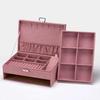 New Jewelry Velvet Dark Green Jewelry Box Necklace Storage Holder Flannel Gift Packaging Casket Desk Organizers Storage Box