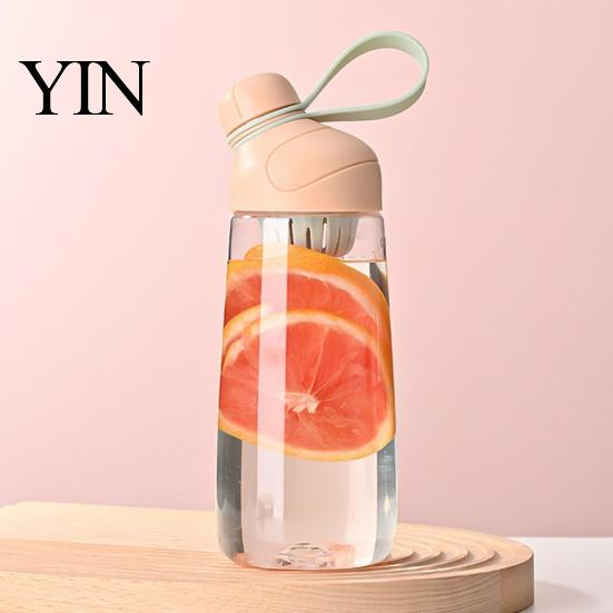 Travel Water Bottle Tritan Plastic Bottle, with Leak Proof Lid, 600ml Capacity, Fast Ergonomic Sport Vessel Drinking Spout Sports for Fitness Running