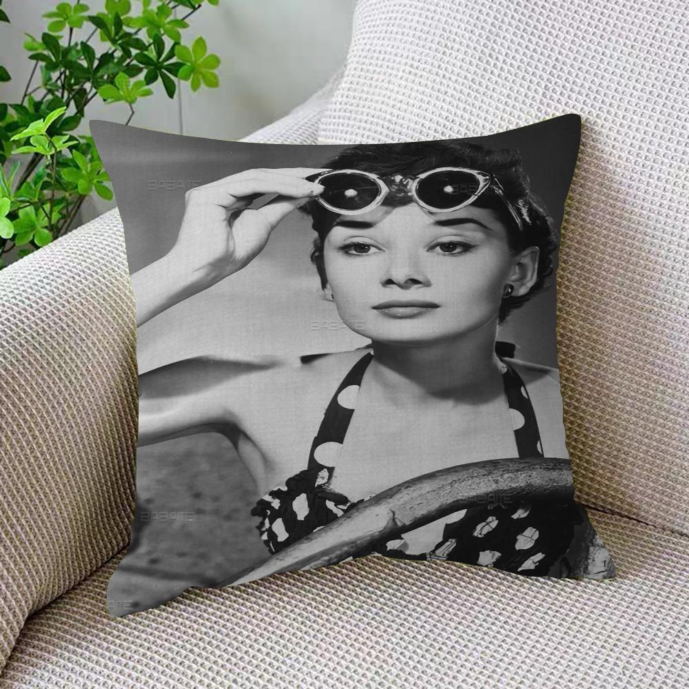 Audrey Hepburn Pillow Gift Home Office Decoration Bedroom Sofa Car Cushion Cover Case 45x45