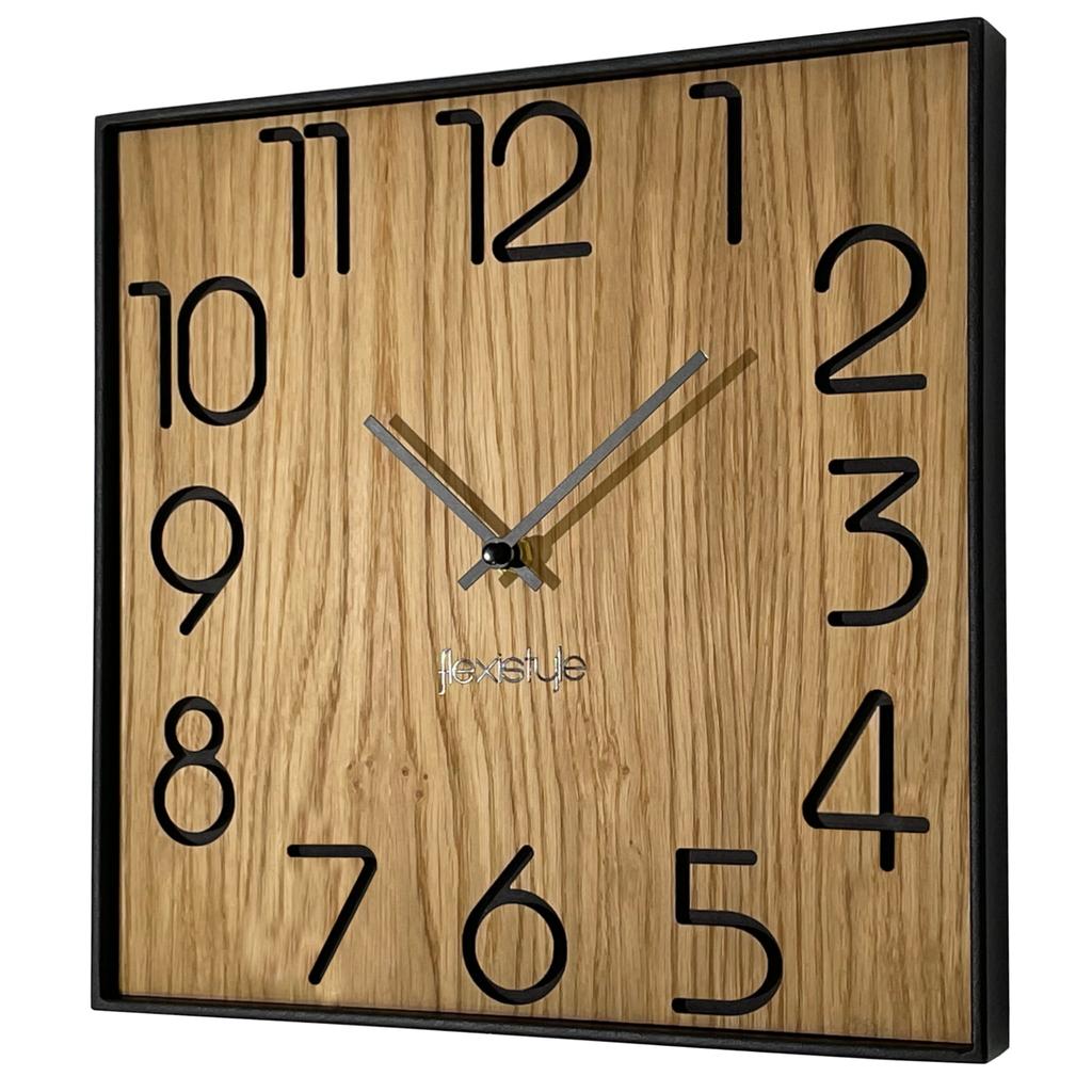 Wooden wall clock Wood Square 30cm