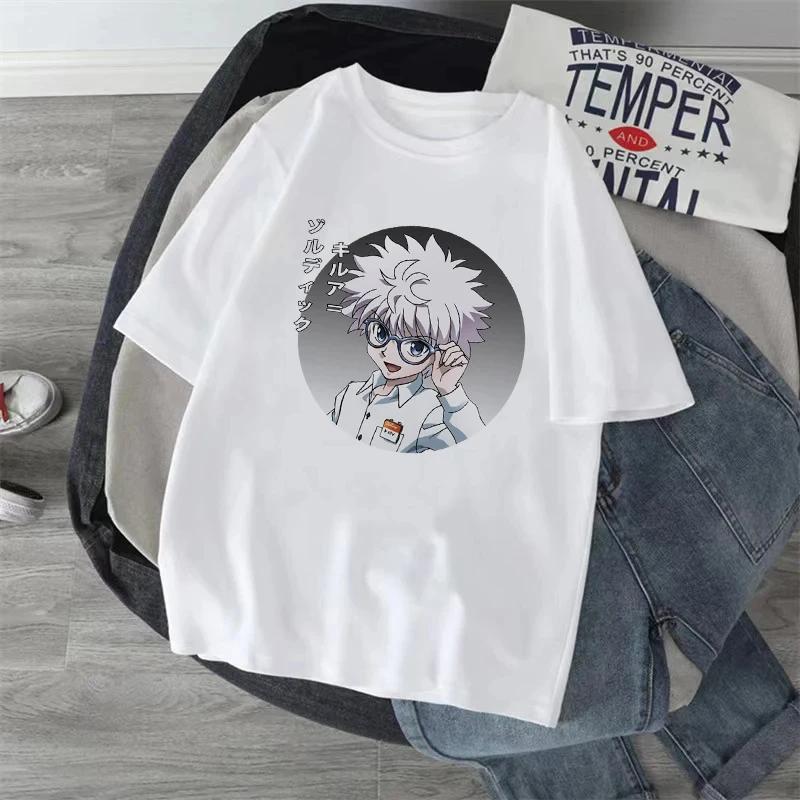 Kawaii Japanese Anime X Hunter Cotton Women's T-shirt Manga Hisoka Killua Zoldyck Kurapika Devil's Eye Short Sleeve T-shirt