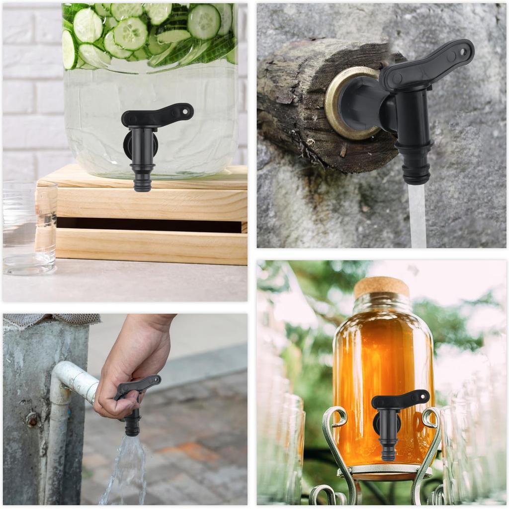 2Pcs Tank Tap Adapter Replacement Water Tap with Brass Nut 3/4in Water Butt Tap Coarse Thread Garden Water Tanks Faucet