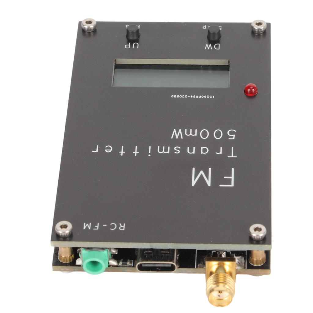 Transmisor FM de 500mW con pantalla LCD 2000M 500mW 88‑108MHz Transmisor FM Estéreo con USB Tipo C