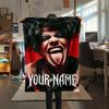 1PC Custom Name YUNGBLUD Patterned Flannel Blanket Suitable For All Seasons for Home Decor Warmth and Comfort Gifts Holiday Present_xia