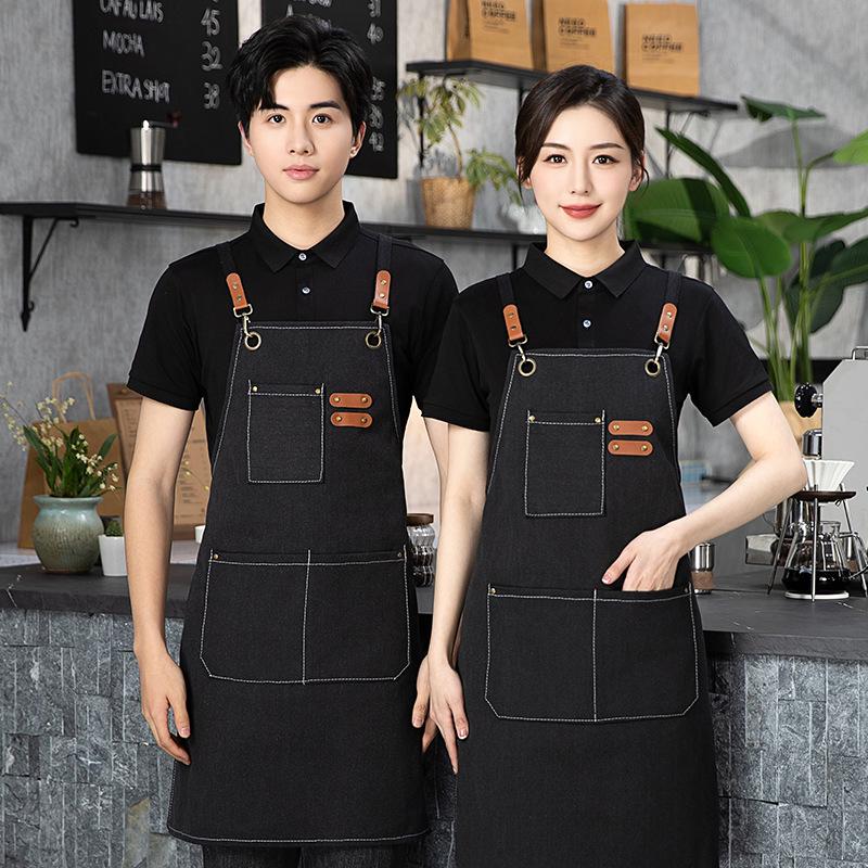 16oz Stain-Resistant Canvas Apron with Custom Logo for Catering and Kitchen Workwear