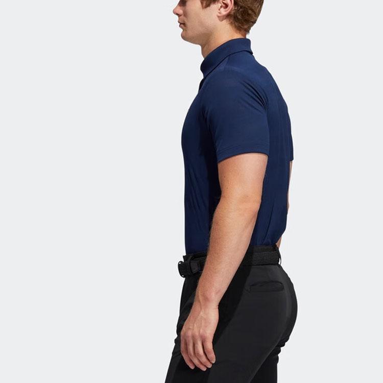 Adidas Solid Breathable Short Sleeve Polo Shirt Men Tops Navy-Blue FS6883