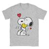 Snoopys Lots Of Love T Shirts Unisexs Cotton Fashion Tshirts Crew Neck Tees Short Sleeve Tops Big Size