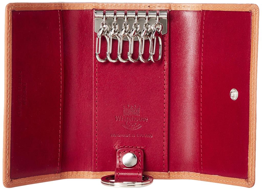 Whitehouse Cox S9692 SADDLE LEATHER COLLECTION Leather Key Holder, Natural/Red [Used]