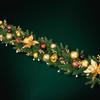Factory Christmas Wreath Door Hanging Decorative Vine Snowfall for Mall Entrance Stair Handrail Pendant Bell Artificial Flower