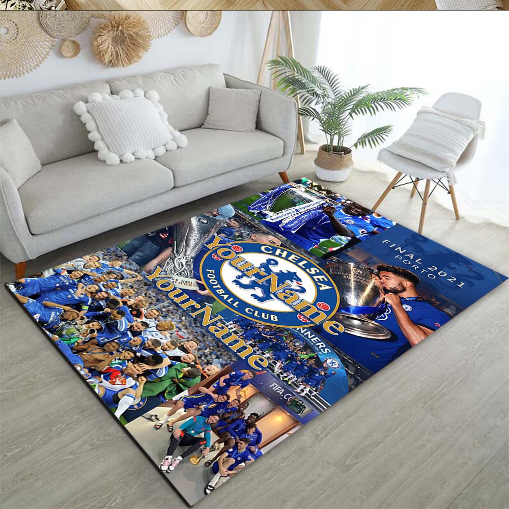 Chelsea Personalized Text Area Rug Design for Bedrooms Foyer Kitchen Living Rooms Anti-slip Rug Anime Office Decor Best for Christmas