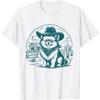 Pomeranian Cowboy UFO Vintage Pomeranian Western Dog Mom Tee T-Shirt