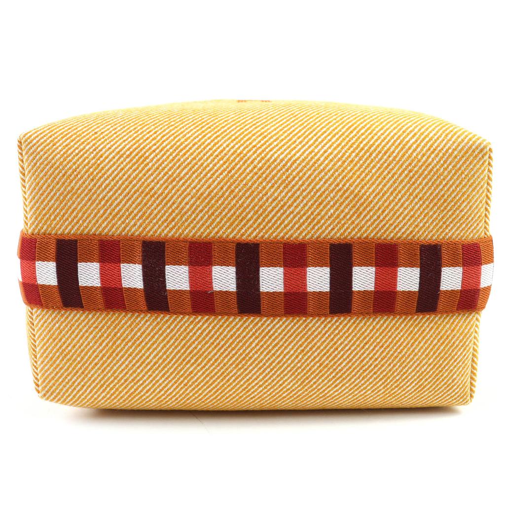 Pristine HERMES Handbag BRIDE A BLACK GM OC Serie Button H Logo Pouch Orange Used