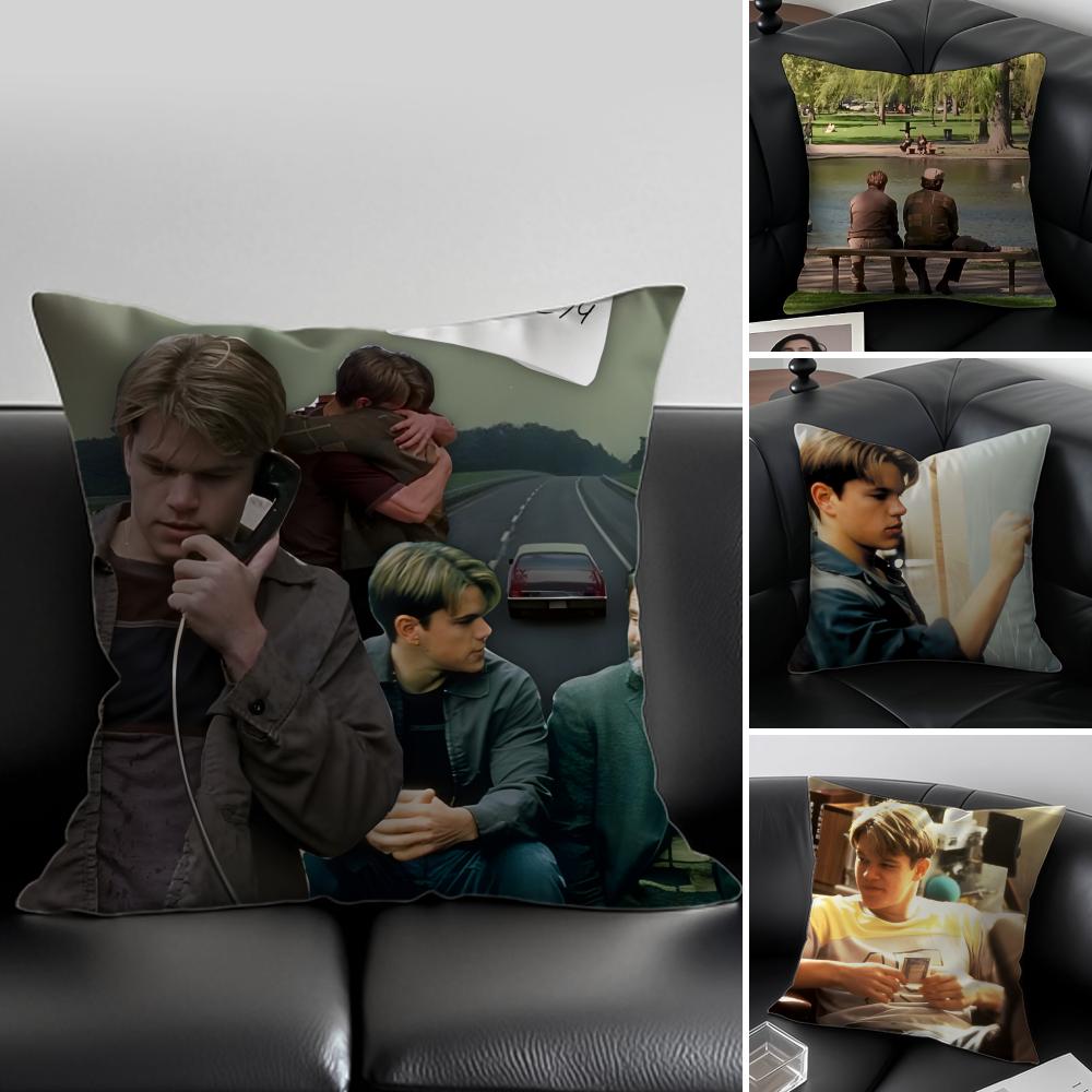 Movie Inspirational GGood Will HHunting Cushion Cover Pillow Case Antidustmite Invisible Zipper Silky Plush Cushion