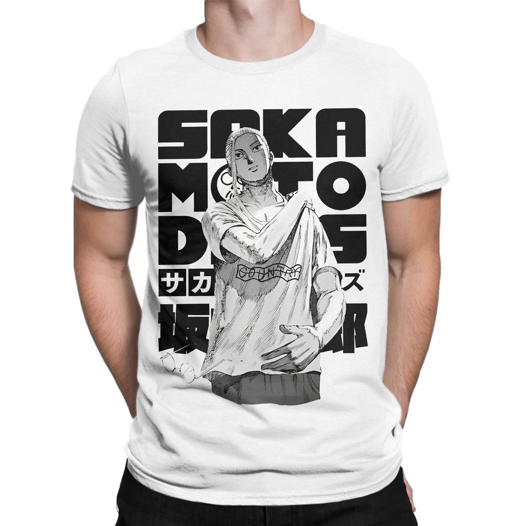 Vintage Sakamoto days Taro Sakamoto T-shirt Męski Bawełniany Krótki Rękaw Okrągły Dekolt Letnie Topy Koszulki