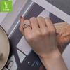 S925 Sterling Silver Coffee Cup Open Ring, Casual Three-Dimensional Adjustable Index Finger Ring