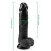 Schwarzer realistischer Dildo mit Saugnapf, großer Dildo, riesiger Erwachsener, G-Punkt, weiblicher Masturbator, flexible Dildos, realistischer Penis, Erotik