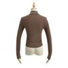 Women's Retro Halter Neck Long Sleeve Fleece Lined Top