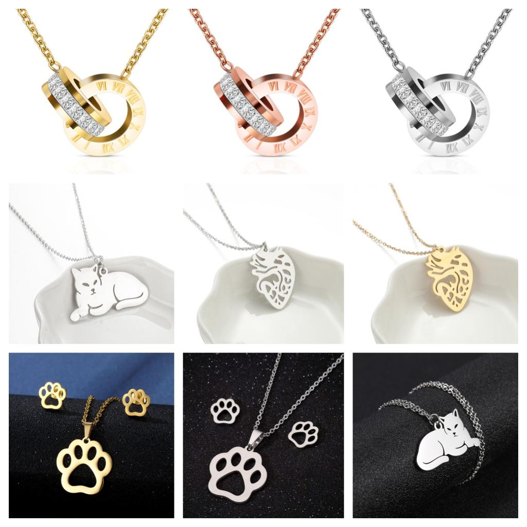 Women Jewelry Stainless Steel Claw Heart Roman Number Necklace For Birthday Day Gifts,Party Gifts