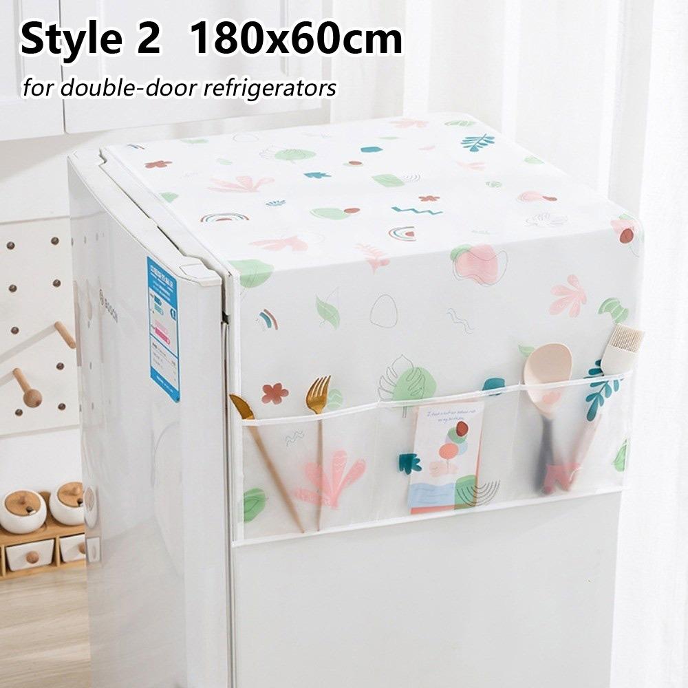 1Pcs Durable Dustproof Refrigerator Dust Cover PVEA 130x55cm 180x60cm Refrigerator Cloth with Storage Bag Washing Machine Towel