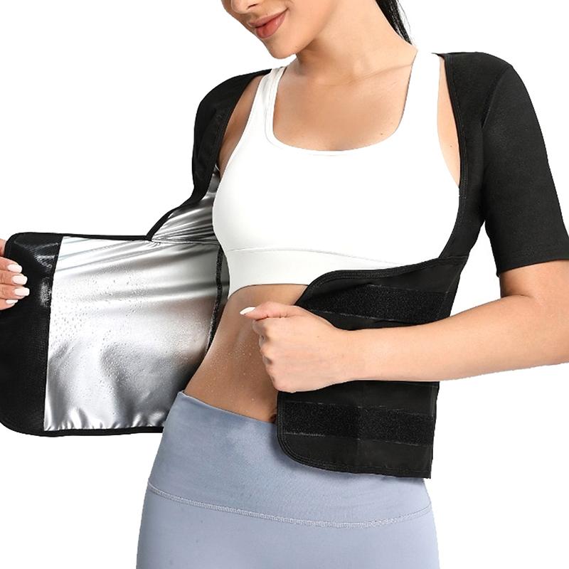 Sauna Suit For Women Sweat Body Shaper Hot Waist Trainer Short Sleeve Shirt Workout Top|Shaping Sweating Short Sleeve Bodysuit