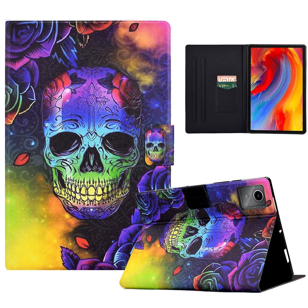 

Чехол-подставка для Lenovo Xiaoxin Pad 11 2025 с принтом, кожаная обложка Colorful Skull