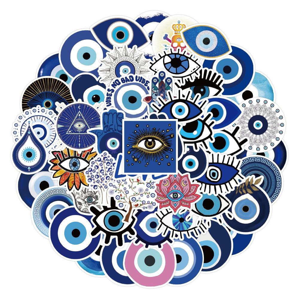10/50Pcs Lucky Turkish Evil Eye Stickers Devil s Eye Persian Blue Eye Graffiti Kids Toy Skateboard Car Motorcycle Bicycle Sticker Decals 10PCS